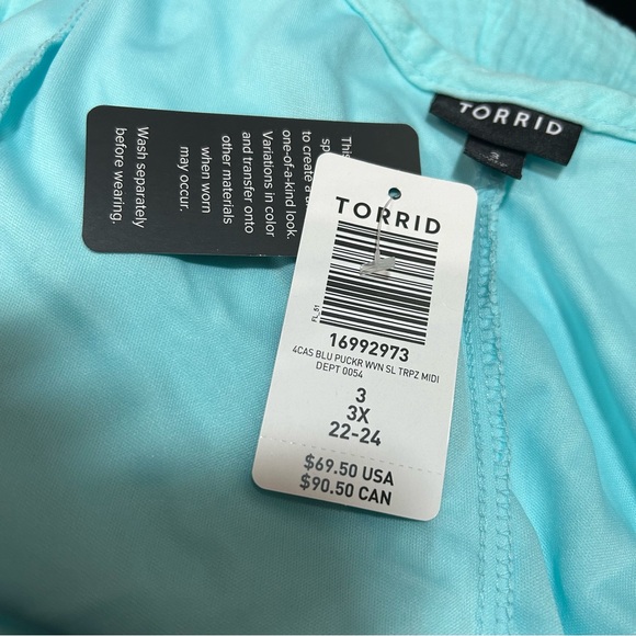 Torrid Midi Pucker Woven Trapeze Dress in Island Paradise - 3X - Picture 5 of 11